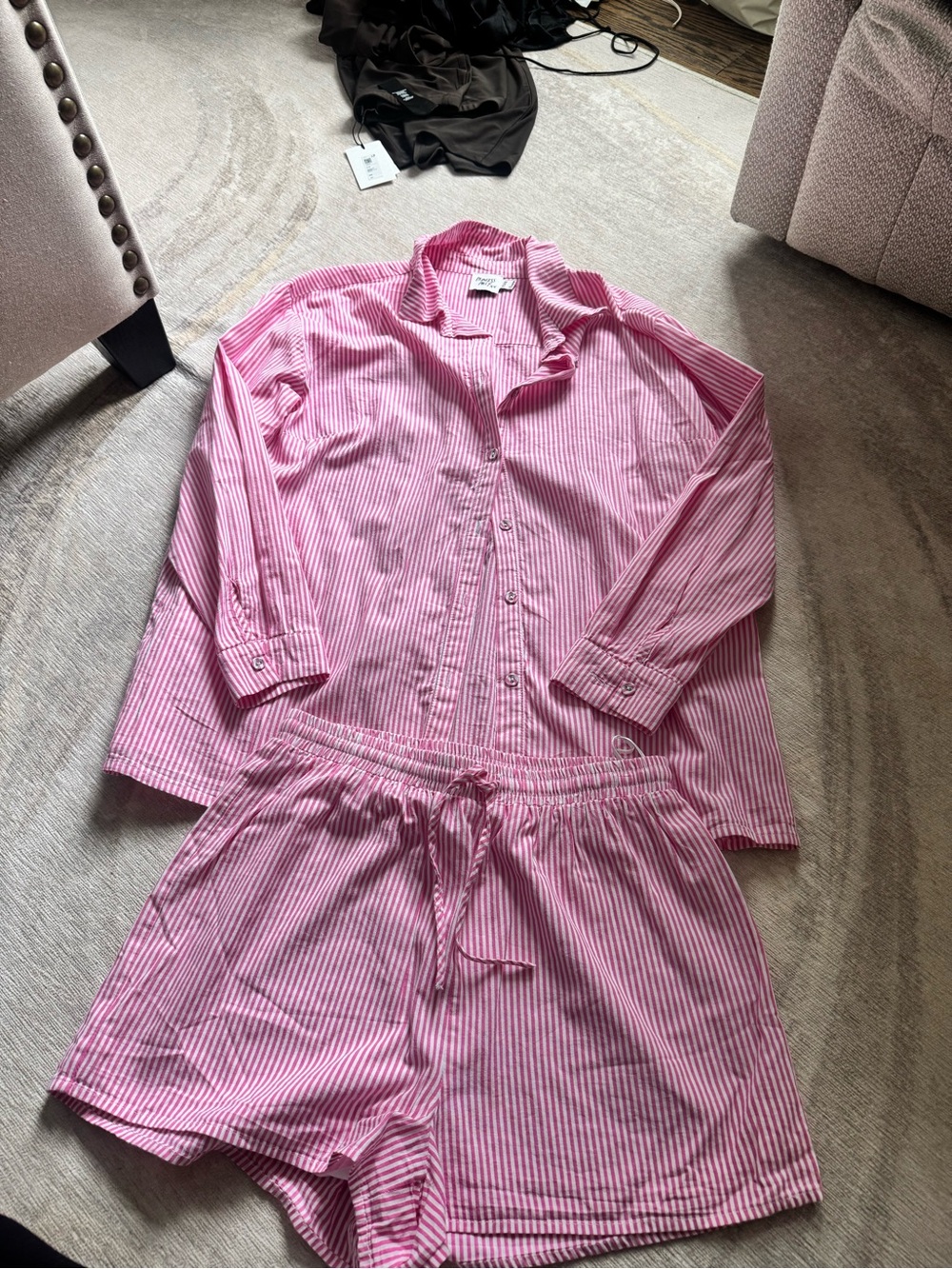 Princess Polly Pink & White Striped Set